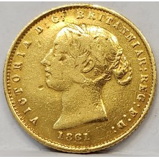 AUSTRALIA 1861 . HALF 1/2 SOVEREIGN . SYDNEY . GOLD